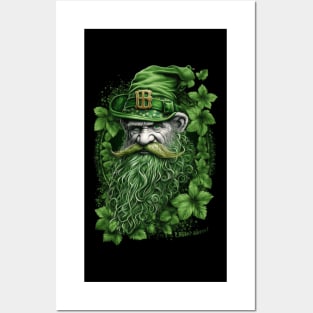 Irish Gnome Shamrock Clover Leaf Green Plaid St Patricks Day Posters and Art